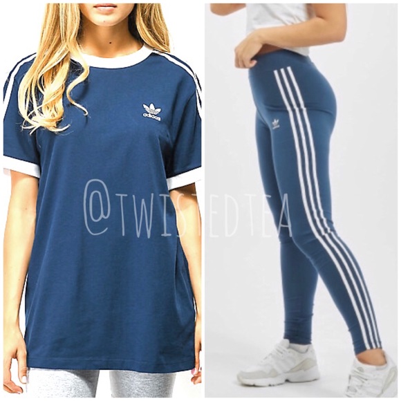 adidas leggings and t shirt set